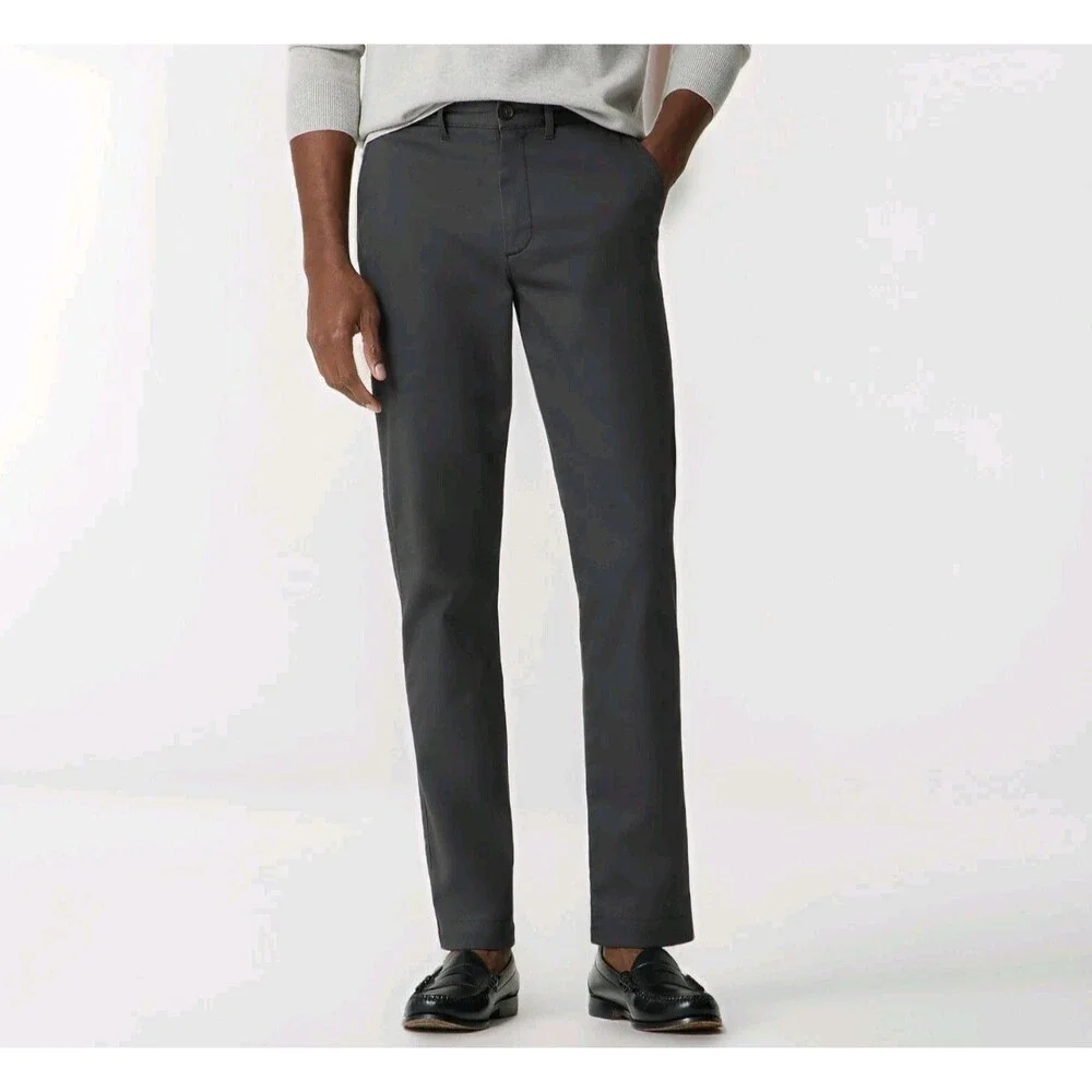J.Crew Mercantile Flex Straight-fit Chino Pant Trousers NEW Onyx Gray W35 L32